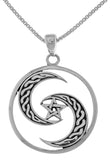 Jewelry Trends Sterling Silver Goddess Celtic Crescent Moon Pentacle Pendant Necklace 18"