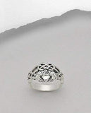 Jewelry Trends Sterling Silver Celtic Infinity Claddagh Heart Ring