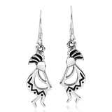 Jewelry Trends Sterling Silver Kokopelli Dangle Earrings South Western Design