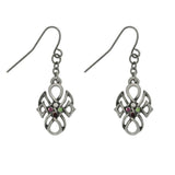 Celtic Knot Earrings - Pewter Rhinestone Tribal Knot Earrings