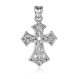 Jewelry Trends Celtic Cross Irish Weaved Open Knot Style Sterling Silver Pendant Necklace 18"