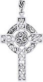 Jewelry Trends Sterling Silver Celtic Trinity Triskele Cross Pendant on 18 Inch Box Chain Necklace