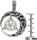 Jewelry Trends Trinity Crescent Celtic Knot Pewter Pendant Necklace 18" Leather Cord