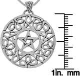 Jewelry Trends Celtic Star Pentacle Pentagram Sterling Silver Pendant Necklace 18"