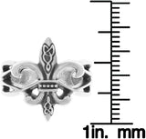 Jewelry Trends Celtic Fleur De Lis Sterling Silver Band Ring