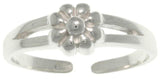 Flower Ring Adjustable - Sterling Silver Spring Flower Adjustable Toe, Pinky, or Midi Ring