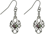 Celtic Knot Earrings - Pewter Rhinestone Tribal Knot Earrings