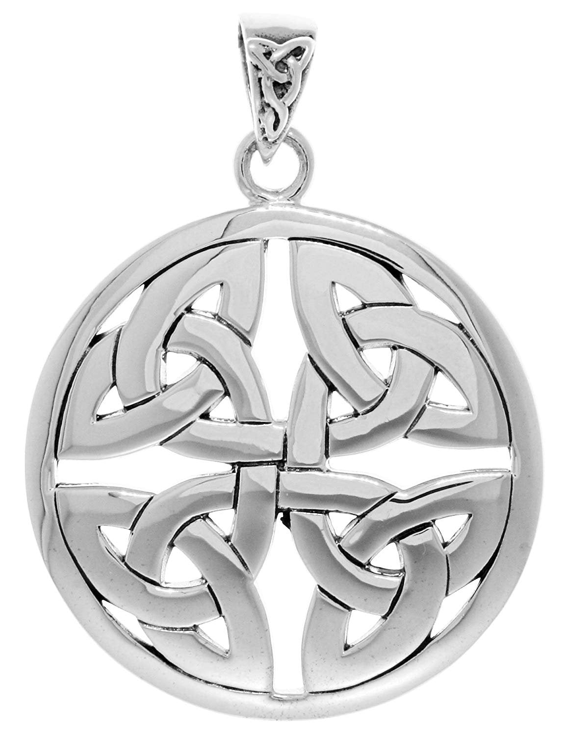 Jewelry Trends Sterling Silver Celtic Trinity Knot Medallion Pendant