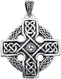 Jewelry Trends Celtic Trinity Knot Knights Templar Cross Sterling Silver Pendant Necklace 18"