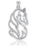 Jewelry Trends Horse Profile Equestrian Sterling Silver Pendant Necklace 18"