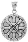 Jewelry Trends Sterling Silver Viking Shield Wheel of Balance Pendant