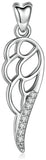 Jewelry Trends Guardian Angel Wing CZ Sterling Silver Pendant Necklace 18"
