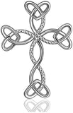 Jewelry Trends Celtic Holy Trinity Cross Sterling Silver Pendant Necklace 18"