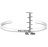 BELIEVE Bracelet - Stainless Steel BELIEVE Message Bangle Stacking Bracelet