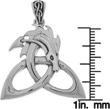 Jewelry Trends Celtic Dragon Trinity Knot Sterling Silver Pendant