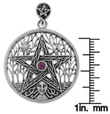 Jewelry Trends Sterling Silver Celtic Goddess Pentacle Pendant with Amethyst