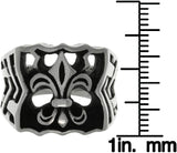 Jewelry Trends Stainless Steel Fleur De Lis Wide Band Ring Whole Sizes 10-14