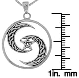 Jewelry Trends Sterling Silver Goddess Celtic Crescent Moon Pentacle Pendant Necklace 18"