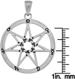 Jewelry Trends Sterling Silver Seven Point Fairy Star Heptagram Pendant