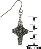 Jewelry Trends Pewter Rhinestone Celtic Cross Earrings