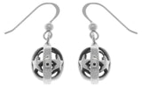 Jewelry Trends Sterling Silver Moon and Star Puff Ball Dangle Earrings