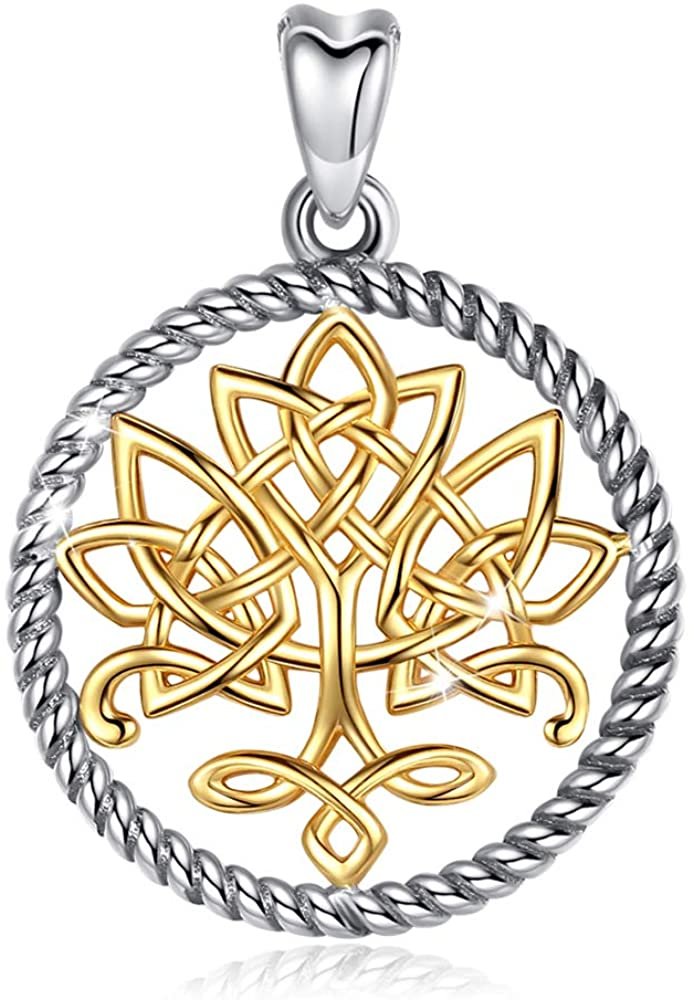 Jewelry Trends Tree Of Life Celtic Knot Irish Sterling Silver Pendant Necklace 18"