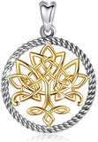 Jewelry Trends Tree Of Life Celtic Knot Irish Sterling Silver Pendant Necklace 18"