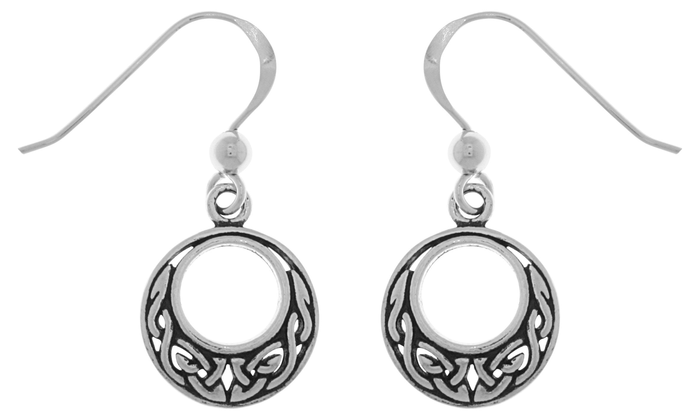 Jewelry Trends Sterling Silver Small Celtic Knot Round Dangle Earrings