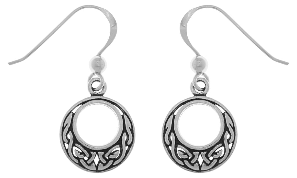 Jewelry Trends Sterling Silver Small Celtic Knot Round Dangle Earrings
