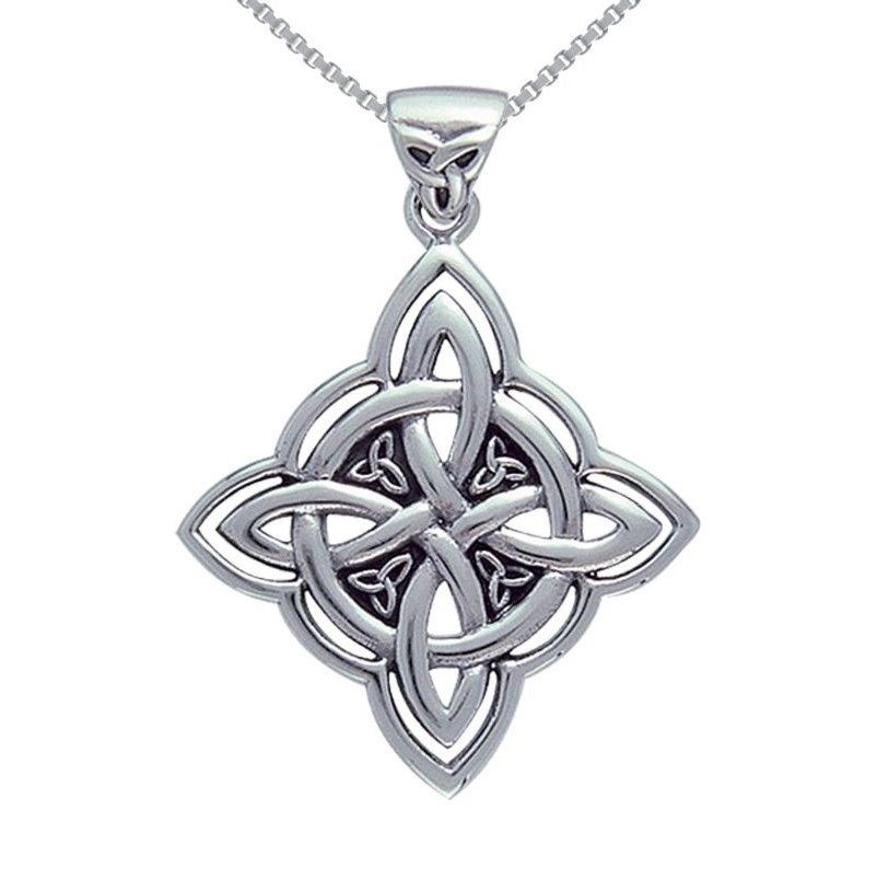 Jewelry Trends Celtic Trinity Knot Symbol Spiritual Sterling Silver Pendant Necklace 18"