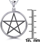 Jewelry Trends Pentacle Pentagram Star Sterling Silver Pendant Necklace 18"