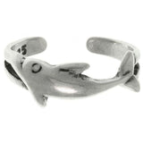 Dolphin Toe or Midi Ring - Sterling Silver Ocean Dolphin Adjustable Toe Ring