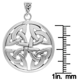 Jewelry Trends Sterling Silver Celtic Trinity Knot Medallion Pendant