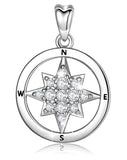 Jewelry Trends North Star CZ Journey Protection Sterling Silver Pendant Necklace 18"