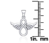 Jewelry Trends Infinity Knot Wing Angel Sterling Silver Pendant