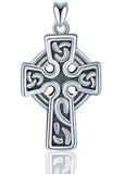 Jewelry Trends Celtic Cross Irish Knot Style Sterling Silver Pendant Necklace 18"