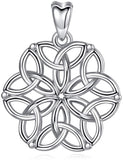 Jewelry Trends Celtic Trinity Knot Flower of Life Sterling Silver Pendant Necklace 18"