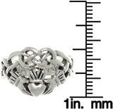 Jewelry Trends Sterling Silver Celtic Infinity Claddagh Heart Ring