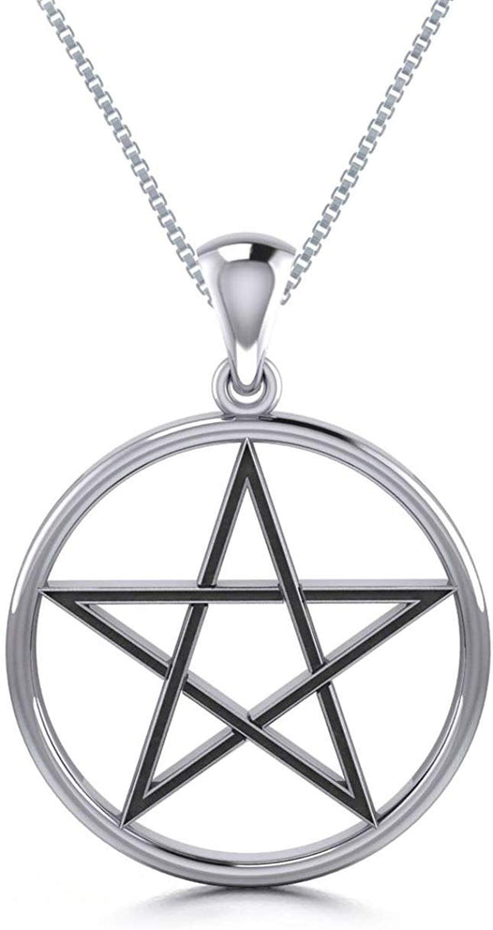 Jewelry Trends Pentacle Pentagram Star Sterling Silver Pendant Necklace 18"