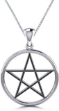 Jewelry Trends Pentacle Pentagram Star Sterling Silver Pendant Necklace 18"
