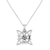 Jewelry Trends Celtic Star Pentacle with Crescent Moons Sterling Silver Pendant Necklace 18"