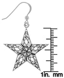 Jewelry Trends Sterling Silver Celtic Style Knotwork Star Dangle Earrings