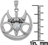 Jewelry Trends Sterling Silver Moon Goddess Pendant with Moonstone