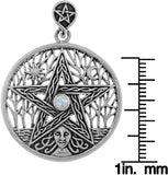 Jewelry Trends Sterling Silver Celtic Goddess Pentacle Pendant with Moonstone