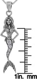 Jewelry Trends Sterling Silver Mermaid with Clear CZ Tail Pendant Necklace 18"