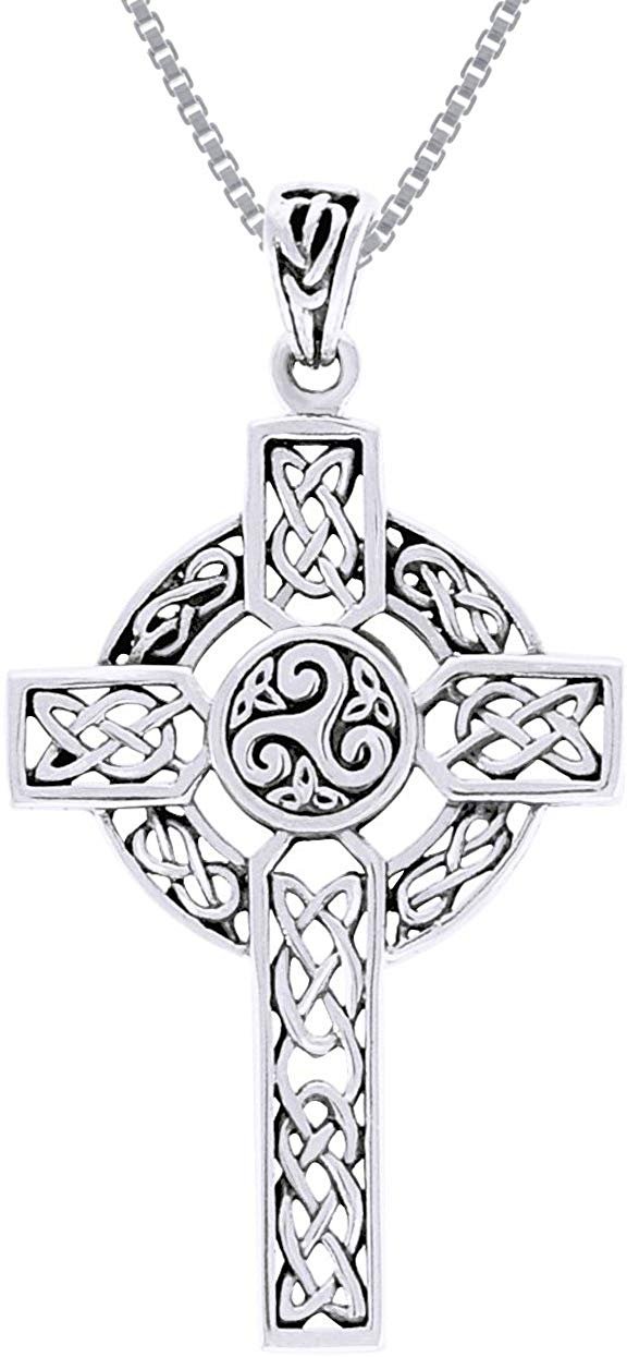 Vintage Sterling Silver Celtic Cross Necklace - Ruby Lane