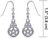 Jewelry Trends Pentacle Trinity Knot Celtic Sterling Silver Dangle Earrings