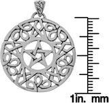 Jewelry Trends Sterling Silver Pentacle with Celtic Knot Border Pendant