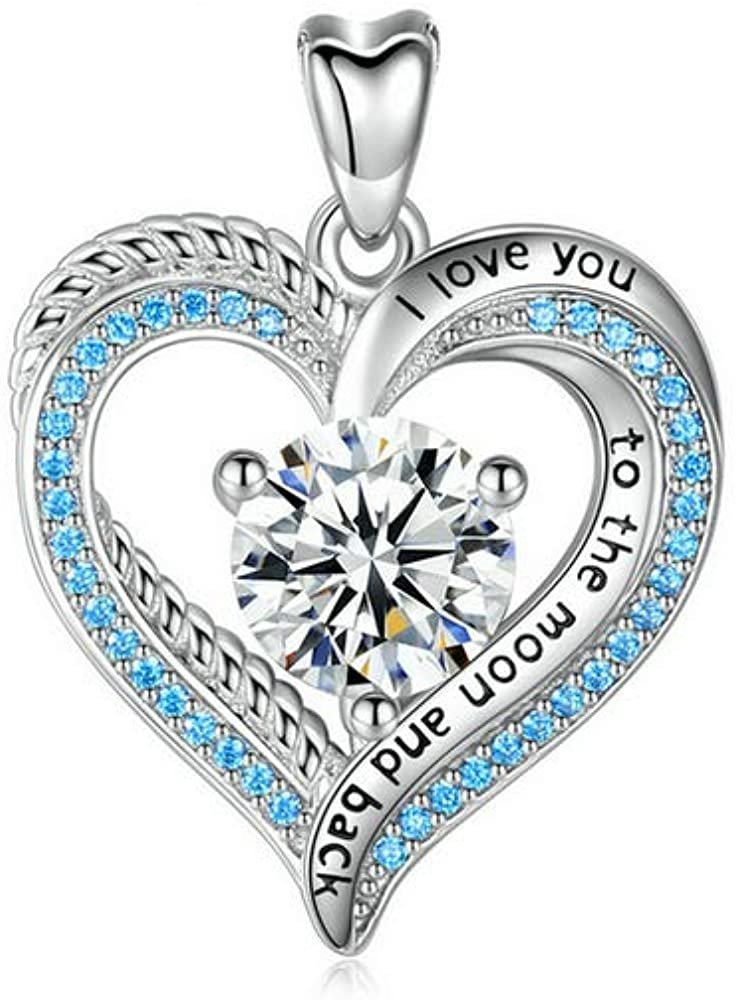 Jewelry Trends Heart Hidden Message Love You CZ Sterling Silver Pendant Necklace 18"