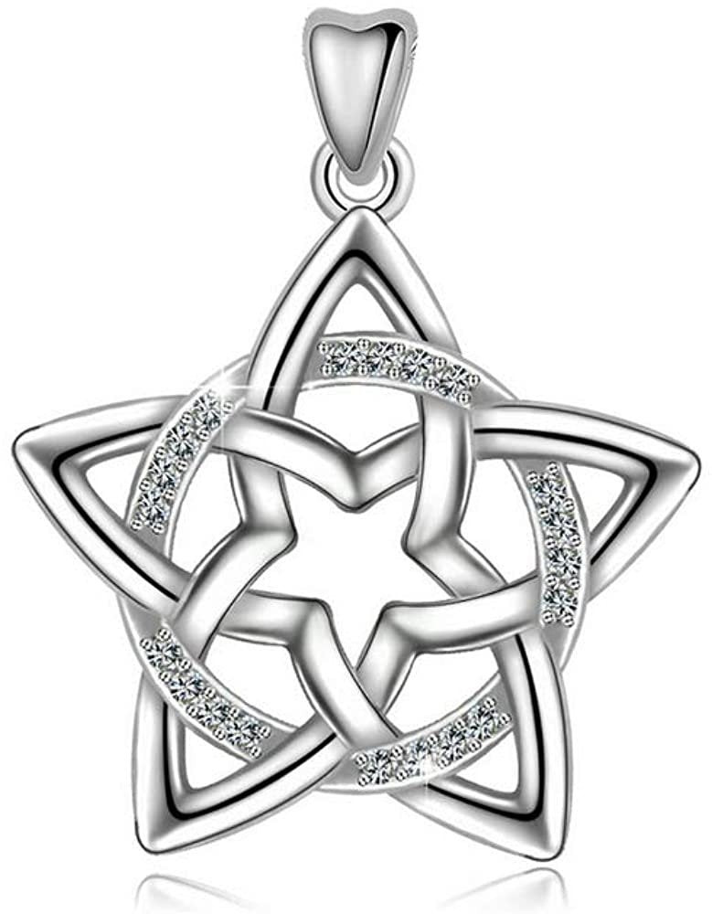 Jewelry Trends CZ Sterling Silver Pendant Necklace 18"